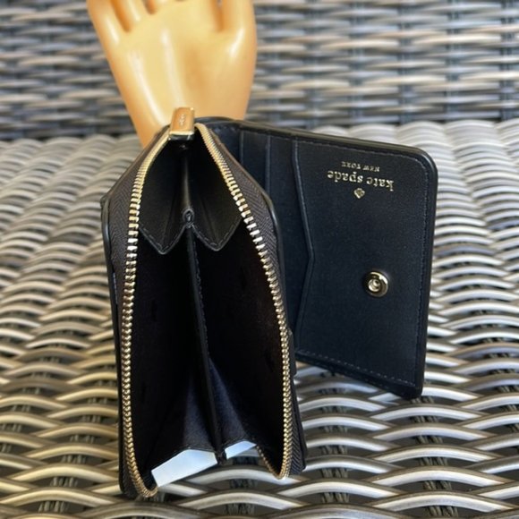 Kate Spade Staci Small Zip Around Bifold Wallet Black - Picture 12 of 16